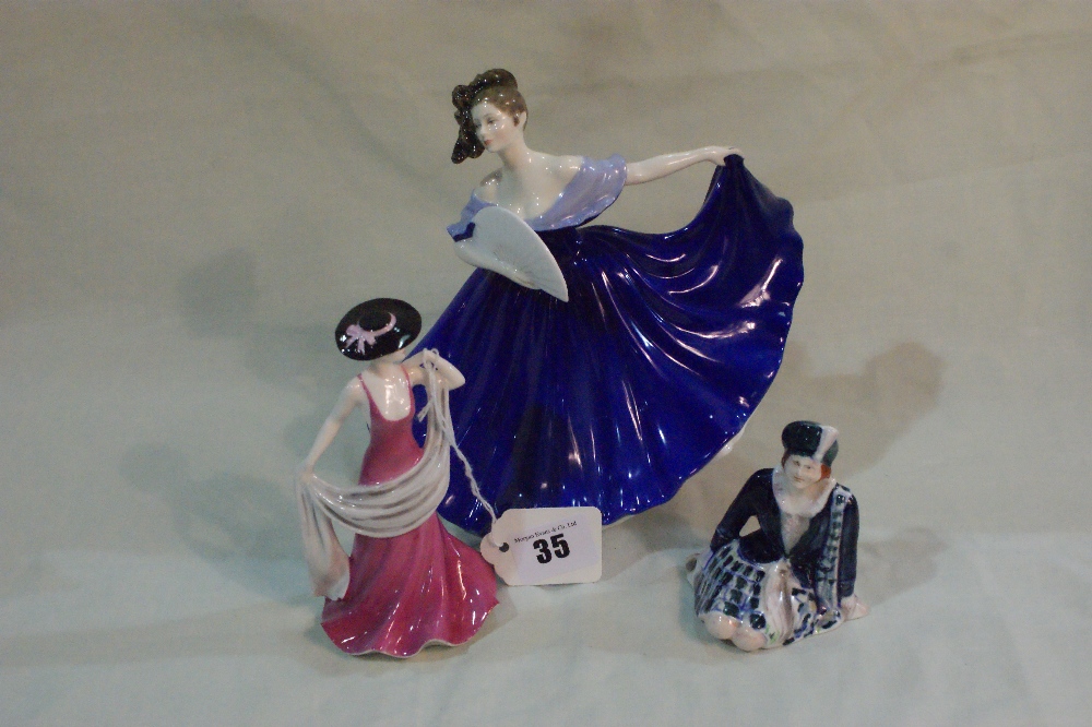 A Royal Doulton China Figure Elaine Together With A Coalport China Figure Poppy And A Royal