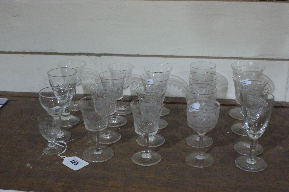 A Selection Of Mixed Edwardian Drinking Glass Ware -20