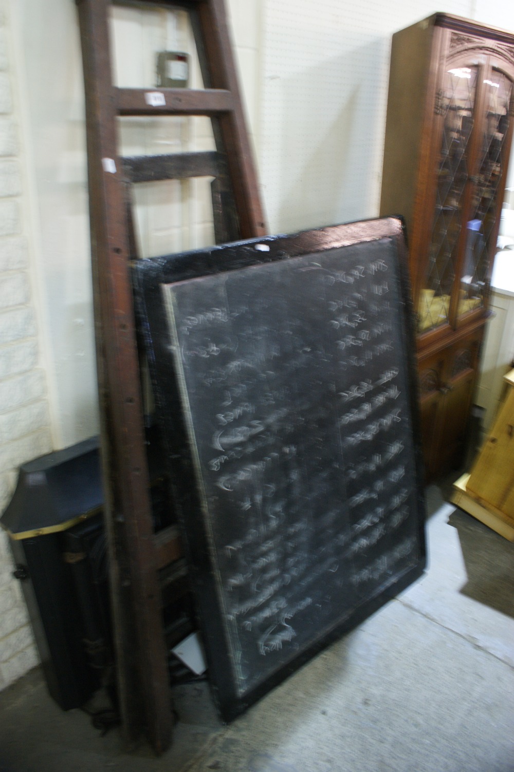 Two Vintage Easels Together With A Blackboard