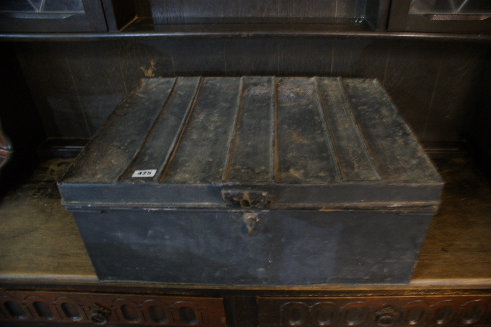 A Tin Ware Deed Box