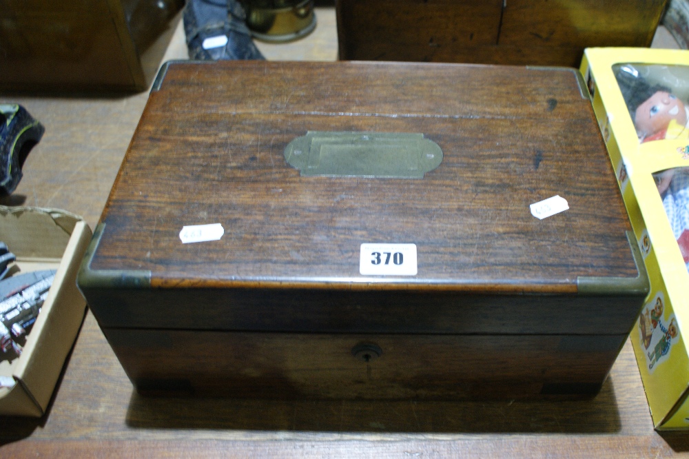 A 19th Century Rosewood And Brass Bound Sewing Box