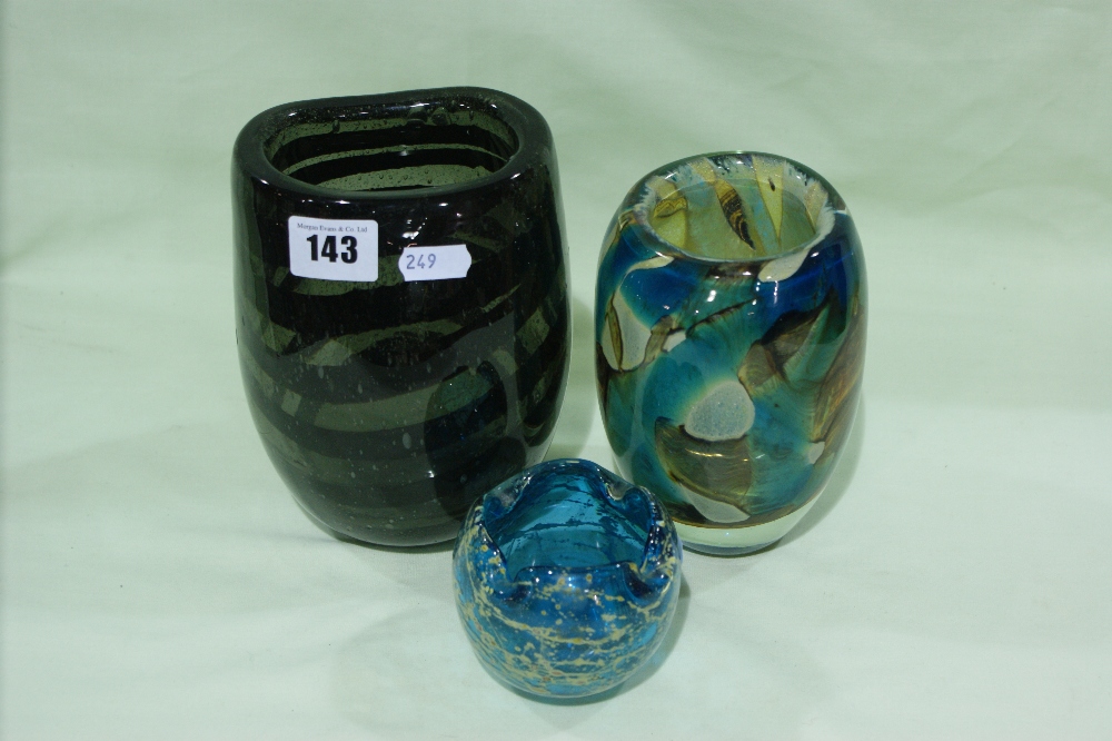 Three Mdina And Other Cased Glass Vases