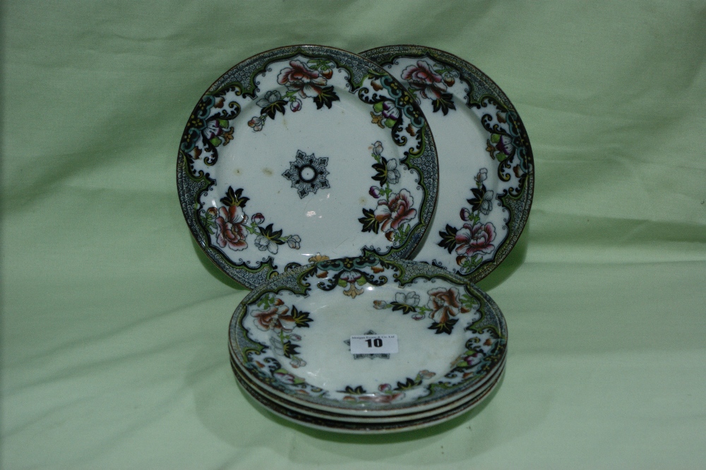 A Quantity Of Victorian Pottery Floral Transfer Decorated Dinner Ware Including Platters