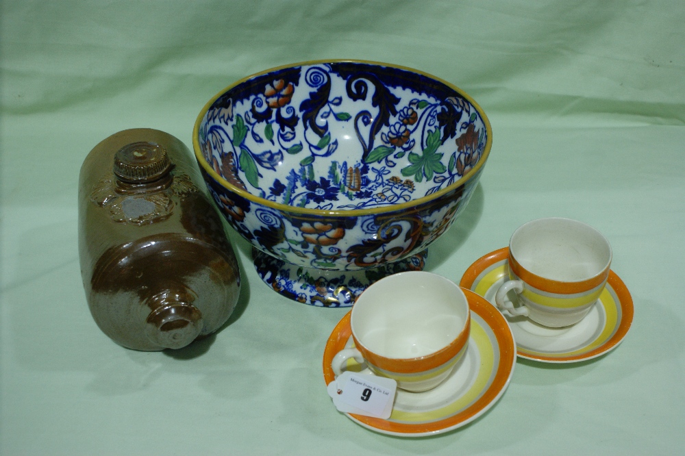 A Circular Amherst Ware Bowl Together With A Salt Glazed Stoneware Flagon Etc