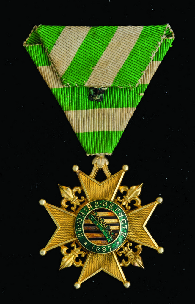 *Bulgaria, Cross for the Election of Prince Ferdinand 1887, First Class breast badge, by Rothe, - Image 2 of 2