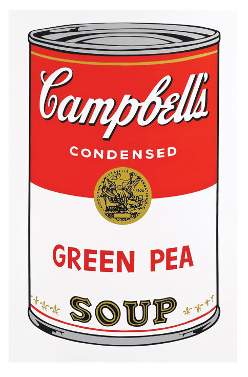 ANDY WARHOL, Campbell`s Green Pea Soup, Con sello en la parte posterior "Fill in your own