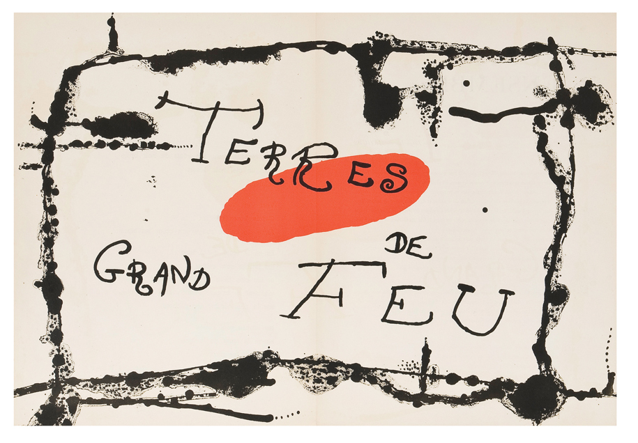 JOAN MIRÓ, Terres de Grand Feu, 1956, Sin firma. Litografía a 2 tintas sin numerar, 38.1 x 56.4 cm