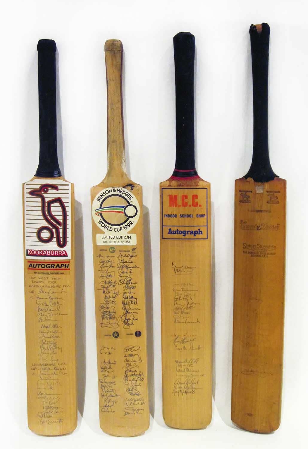 SIGNED CRICKET BATS: c1951 bat with many faded signatures - Australia, South Africa, Commonwealth