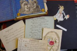 19th c commonplace album delightful collection of manuscript poetry^ sketches^ and other ephemera c