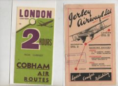 Ephemera ? Cobham air routes c1935 ?London (Croydon) in 2 Hours from Guernsey? A threefold