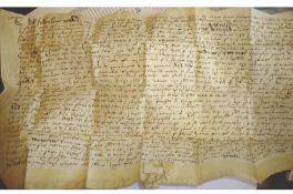 Elizabeth I ? Devon document from her reign being an indenture on vellum between Leonardo Sherman^