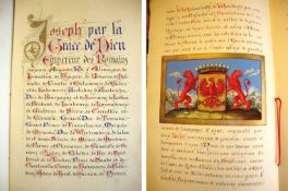 Fine 18th c calligraphic manuscript Joseph II Holy Roman Emperor ? calligraphic manuscript written