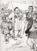 Politics ? original political cartoon artwork by Joseph Lee Hiring Fair^ the image shows Edward