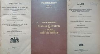 India ? Lists & inscriptions Memorial & Monuments in the Punjab. Rare two volume set being an