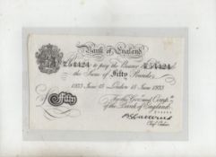 WWII ?Operation Bernhardt? good example of a £50 fake banknote issued by the Nazis in an attempt to