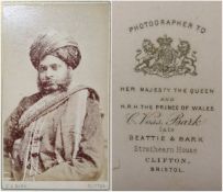 India - An Early Photo of a Sikh Gent c1870 by Beattie & Bark. Beattie & Bark were photographers to