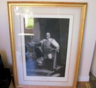 Portrait of Edward VII signed by George V fine engraved Coronation portrait of Edward VII^