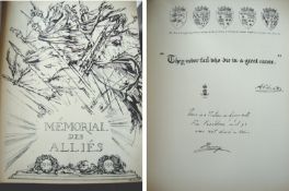 Remarkable record of WWI ? Memorial des Allies^ Paris 1926^ elephant folio with gilt embossed