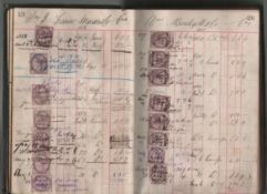 Trade ledger late 19th c good example of a trade ledger dated May 1887 onwards^ belonging to George