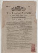 Napoleonic Wars ? Alexandria Campaign two editions of the London Gazette dated May 15th and October