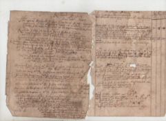 Parish Records 1645 ? Yorkshire ? ms records written on approx 19pp 4to paper with considerable