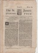 Scotland ? The Highland Rebellion 1715 issue of St James?s Evening Post dated September 29th ?