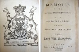 From the library of Lord Cornwallis Lord Cornwallis ? British Commander in Chief during the