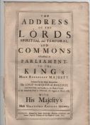 William and Mary ? William III?s first meeting with Parliament The address of the Lords Spiritual