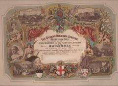 Queen Victoria Jubilee attractive printed ticket for the Diamond Jubilee celebrations for Queen