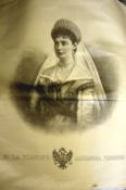 Superb portrait in silk of Tsarina Alexandra ?Tsarina to Nicholas II^ assassinated by the