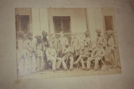 India Early Photograph of Sikh and British Soldiers c1860s. The Sikh and Indian soldiers are