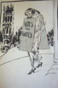 [Suffragettes ? Emily Davison] Cartoons by Will Dyson^ published by the Daily Herald^ c1913. A
