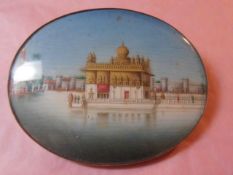 India - Sikh - French School painting of the Golden Temple 1850. A fine painting of the Golden