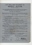 WWII ? Spoof will of Hitler The Last Will and Testament of Adolf Hitler ? Murderer. Single page