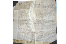 Elizabeth I ? Dorset document from her reign being an indenture on vellum between George Sommers