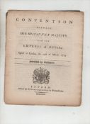 Rare printing of a British-Russian Treaty 1793 ? Political Convention between His Britannick