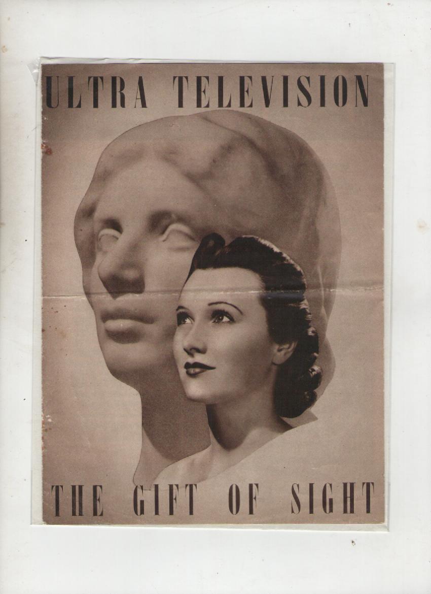 Ephemera ? Television ? an early television brochure ?ultra television? c1938 4 page publication