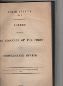 American Civil War official House of Commons volume containing the papers relating to the blockade