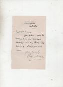 Autograph ? Music ? Sir Arthur Sullivan autograph letter signed to Mrs Moore extending an