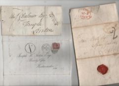 Postal History three items with postal history interest including a letter of 1814^ a postal