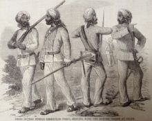 India ? Sikh Soldiers in the Indian Mutiny A Fine Engraving of Sikh Soldiers 1857 Serving with the