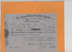 Ephemera ? The Eastern Steam Navigation Company. Certificate for One £20 share. 1851. Detailed