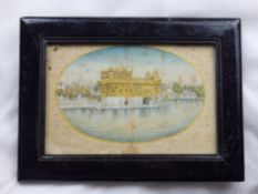 India ? Sikh History. Large miniature of the Golden Temple at Amritsar on paper of the Sialkot type