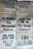 Cinema posters  two early 1960s posters issued by the Pavilion Cinema^ Peel^ Isle of Man^ fairly