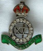 India ? Sikh silver and enamel^ military regimental brooch for the 15th Royal Ludhiana Sikhs