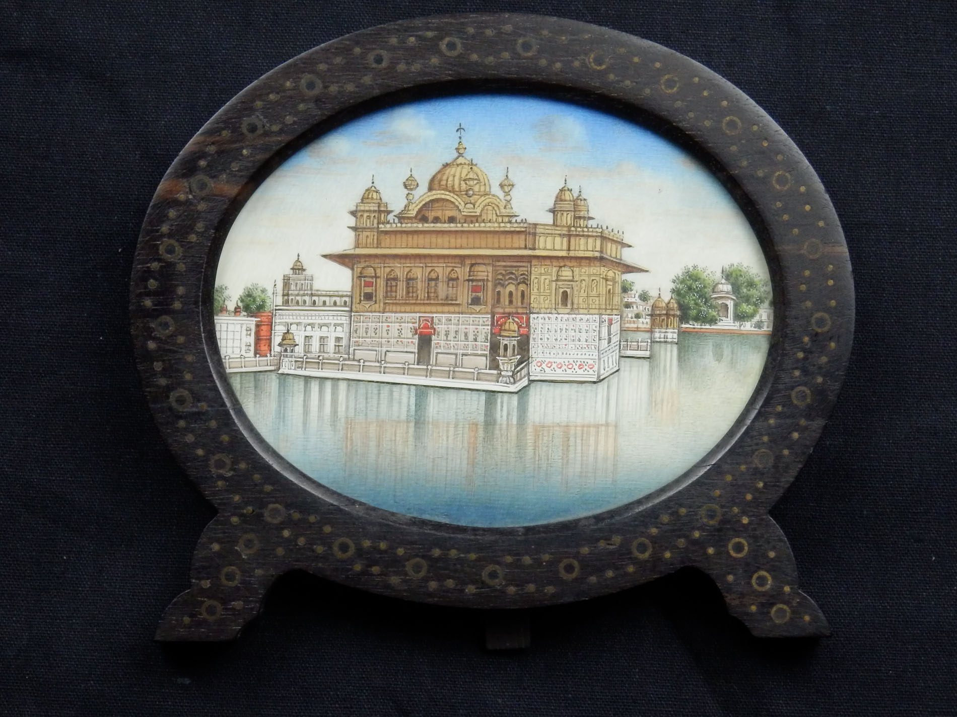 India ? Sikh History. Large carved miniature of the Golden Temple at Amritsar. 19th c. Mounted in - Image 2 of 2