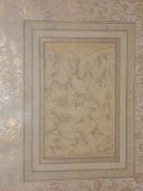 India ? Mughal school drawing of Antelope 19th c possibly of the Mughal School^ laid on a gilt