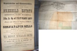 Warwickshire and Gloucestershire printed sales particulars of corn and paper mills at Bidford on