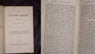 India ? Important 1849 1st Ed Review of Cunningham`s History of the Sikhs Calcutta. Rare edition of