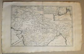 India ? India Sikh Rigobert Bonne Map ? Sikh 1780 Punjab. A rare early (1780) engraved map of India